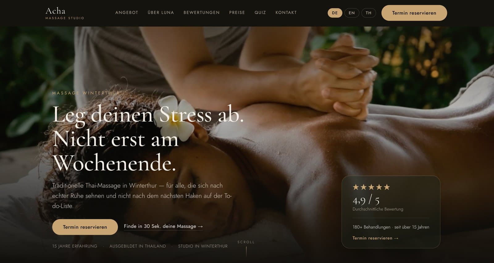 Screenshot von Acha Massage Studio